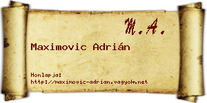 Maximovic Adrián névjegykártya